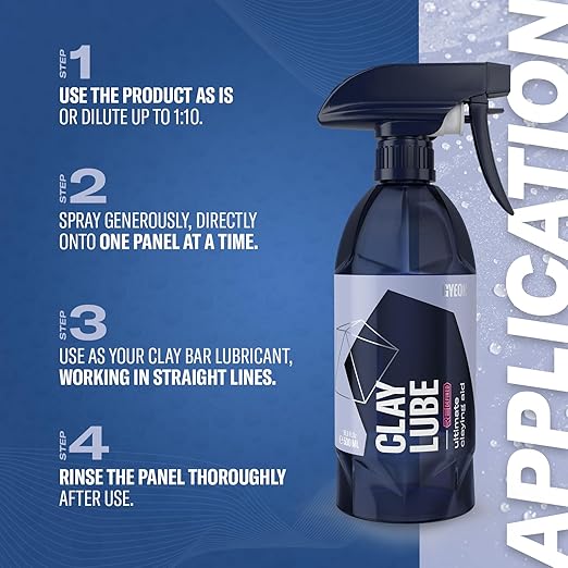 Gyeon ClayLube Ultra Slick Clay Lubricant for Ceramic Coating Prep – Slip Booster for Clay Mitt Bar Discs Enhances Paint Correction Gloss Hydrophobic Protection Surface Refinement