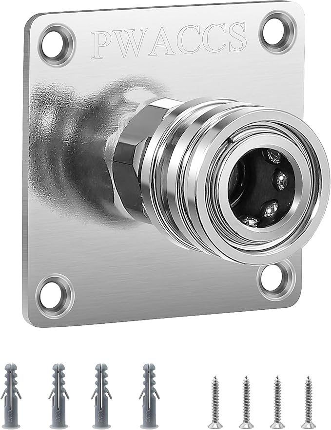 PWACCS Pressure Washer Foam Cannon Holder, 1/4" Quick Connect Automatic Foam Cannon Mount, Stainless Steel Pressure Washer Nozzle Tip Holder, Pressure Washer Accessories Storage Rack