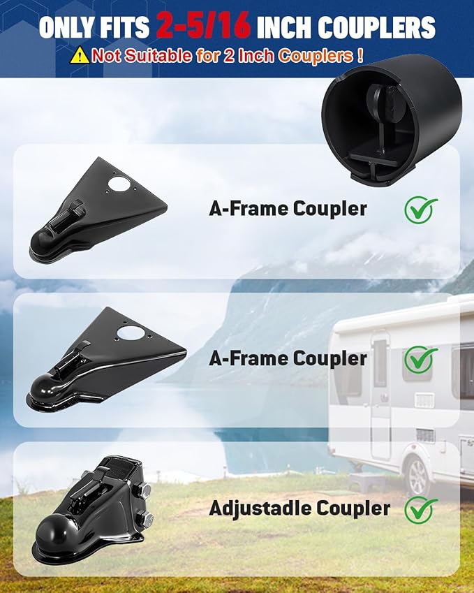 2026 Upgraded Trailer Lock Fits 2-5/16 Inch Coupler, Heavy Duty Trailer Hitch Locks, Anti-Theft Trailer Coupler Lock for RV, Boat, Pickup (Blue)