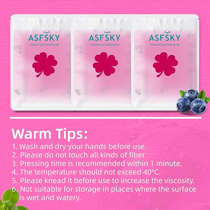 ASFSKY Reusable Car Cleaning Gel with Strong Adhesion - Ideal for Car Interiors (Air Vents, Dashboards, Seat Gaps), Electronics (Keyboards, Laptops, Game Consoles), Home Appliances (3, Rose Red)