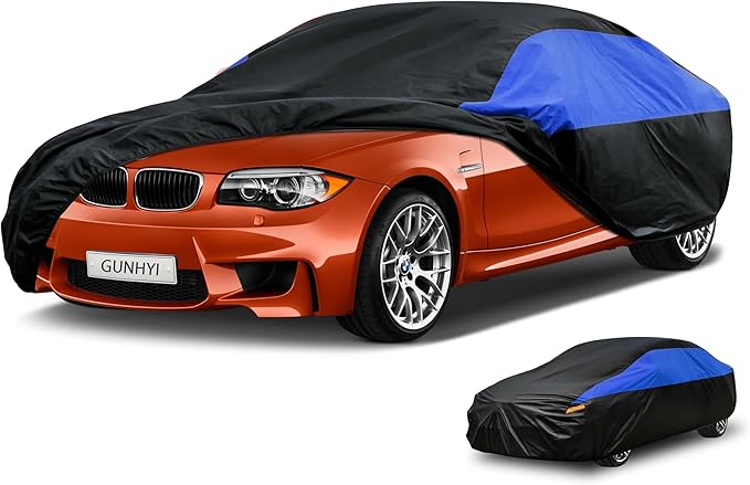 Car Cover Custom Fit 1 Series Sedan/Coupe Waterproof All Weather, Lightweight Full Car Cover Outdoor Sun UV Rain Dust Snow Wind Protection.