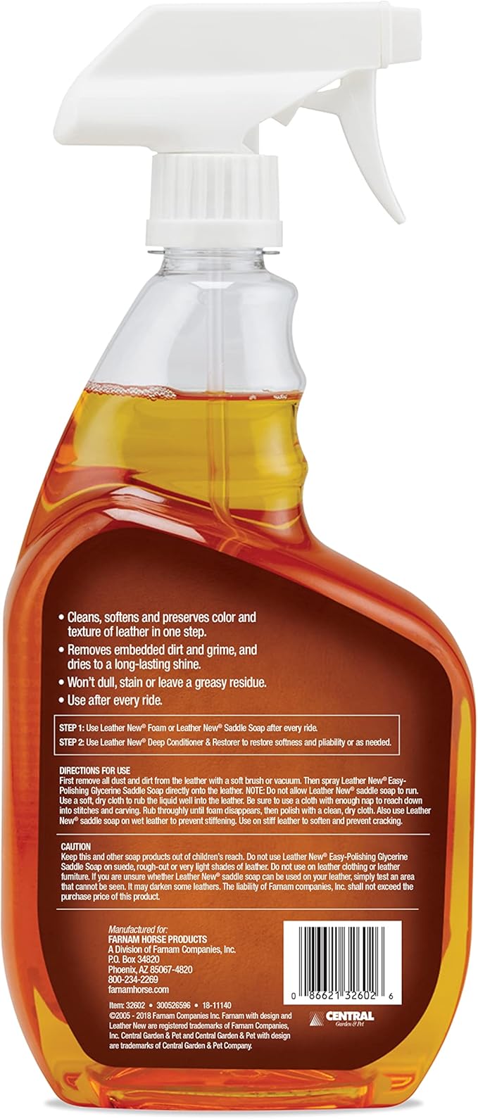 Farnam Leather New Easy-Polishing Glycerine Saddle Soap and Leather Saddle Cleaner, Protects and Preserves Leather, Cleans, Conditions and Polishes, 32 Oz. (Pack of 2)