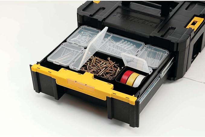 DEWALT DWST1-70705 T-Stak III Tool Storage Box with Drawer, Yellow/Black, 17.6 cm*44.0 cm*31.4 cm