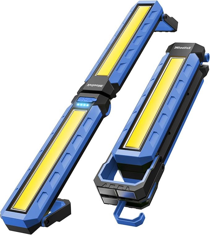 Mechanics Work Light, Under Hood Working Light Bar with Magnetic, 5600AH 3600LM Portable Cordless Work Light for Mechanic, Job Site Lighting for Underhood/Mechanic/Car Repairing/Garage -Blue
