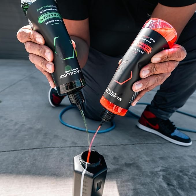 Blackline Automotive Extreme Foaming Car Shampoo - Extreme Ultra Foam Perfect for Ceramic Coatings - Compatible with Foam Cannon for Pressure Washer (16 FL Oz, Green Apple)