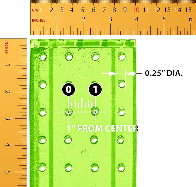 Azar Displays 700220-GRE-2C16 Four-Sided 4”W x 12” Revolving Pegboard Tower Kit Counter Display with 16-Pack of 2 inch Locking Hooks, Green