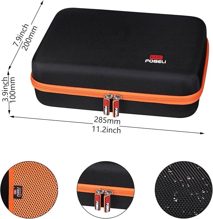 FBLFOBELI Hard Storage Carrying Case for Bullseye Pro/for KeenPower Digital Tire Inflator, Case Only (Orange)