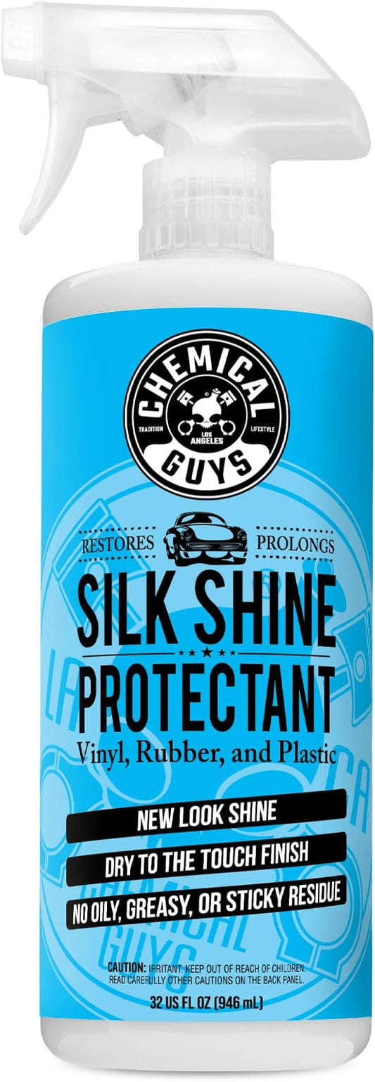 Chemical Guys Silk Shine Spray-able Dry-To-The-Touch Dressing and Protectant for Tires, Trim, Vinyl, Plastic and More, Safe for Cars, Trucks, Motorcycles, RVs & More, 32 fl oz