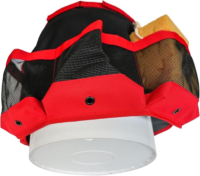 MELOTOUGH Bucket Car Wash Tool Organizer for Garden Tools Fit 3.5 to 5 Gallon Bucket (Red)