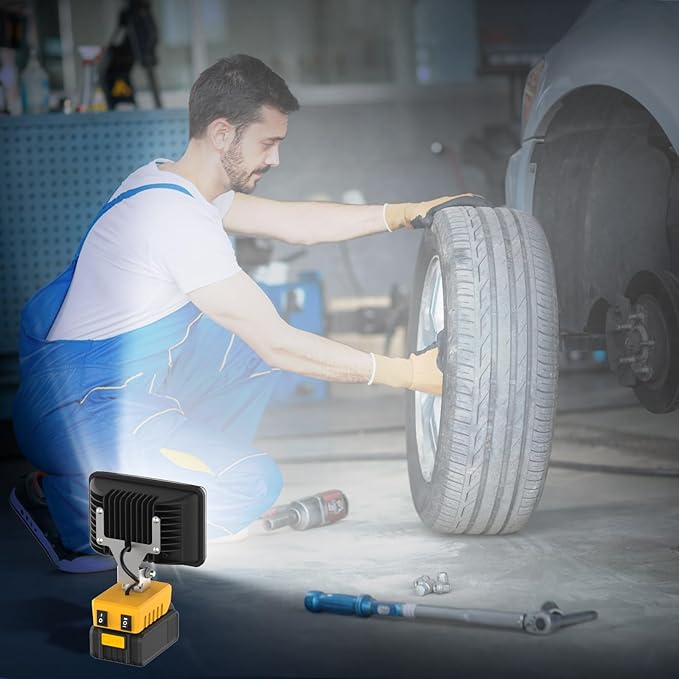 Cordless Work Light Compatible with Dewalt 18V 20V Battery, 7000LM 360° Rotatable Underhood Work Light, Portable Work Light with USB & Type-C Charging for Jobsite, Car Repairing, Emergency, Garage