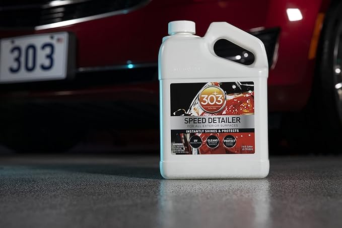 303 Products Speed Detailer - Instantly Shines and Protects Paint - for All Exterior Automotive Surfaces - Cleans Between Washes - UV Protection, 1 Gallon, (30229)