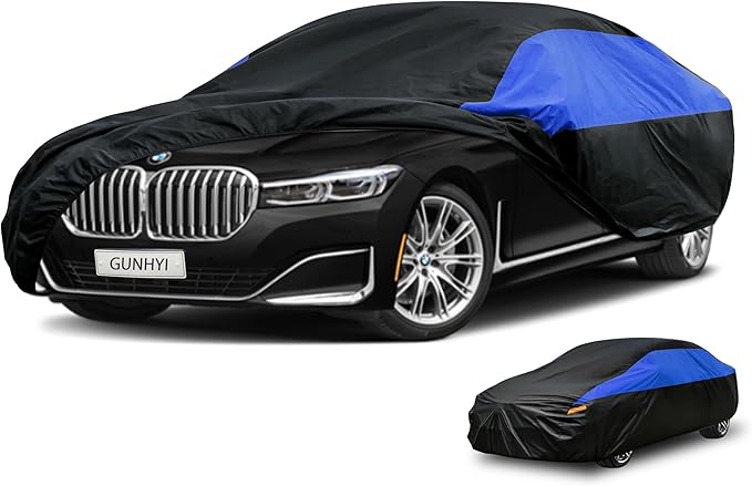 BMW Car Cover Custom Fit BMW 7 Series Waterproof All Weather, Lightweight Full Car Cover Outdoor Sun UV Rain Dust Snow Wind Protection.