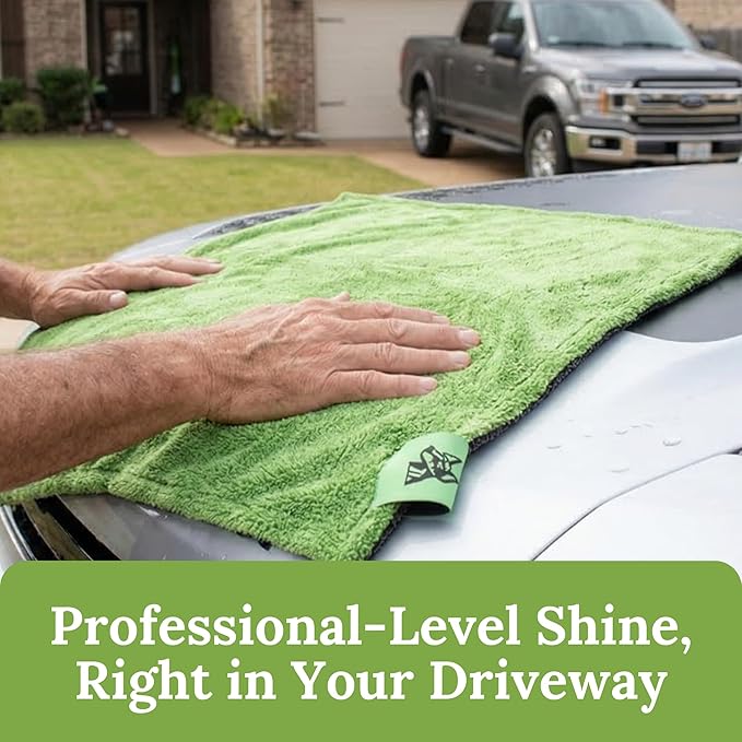 24"X45" Truck Car Drying Towel – 1200 GSM Double Twisted Loop Microfiber Cloth, Ultra Absorbent, Streak-Free, Lint-Free, Scratch-Free, Edgeless Quick Drying Towel