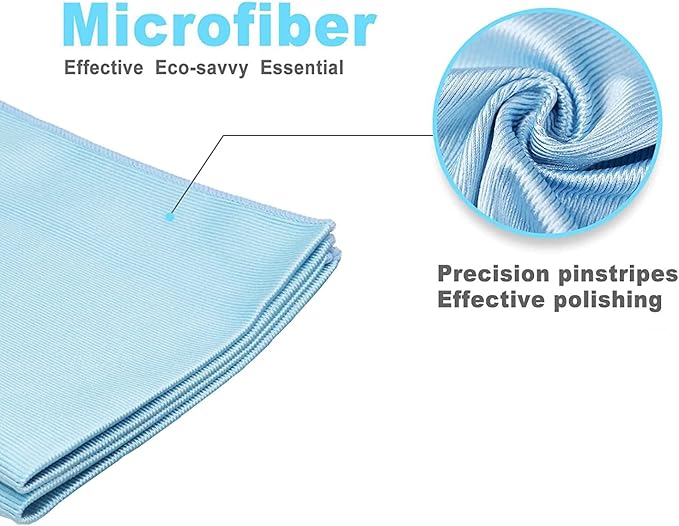 Longmann Window Cleaning Cloth, Glass Cloth, Cleaning Cloth, Streaks Schatches Free (Blue 4 Pack)