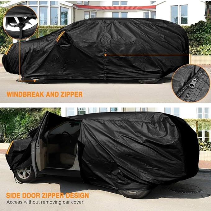 SUV Car Cover All Weather Waterproof Fit for Acura MDX, Ford Explorer, Subaru Ascent, Kia Telluride, Hyundai Palisade, Porsche Cayenne, Audi Q7/Q8 for Automobiles Universal Fit SUV Up to 190"