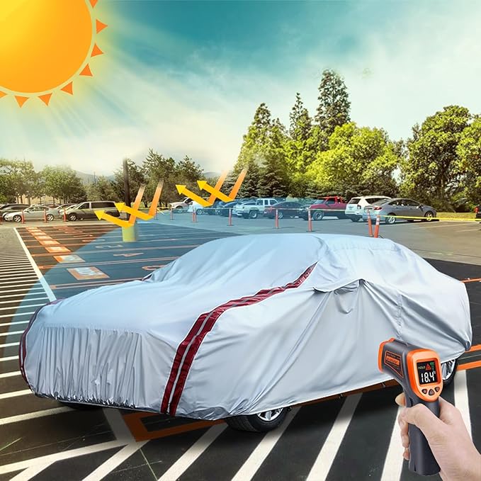 Waterproof Car Covers Replace for 2018-2025 Lexus LC 500 500h, 6 Layers All Weather Custom-fit Car Cover with Zipper Door & 18 Ponit Windproof Bands for Snow Rain Dust Hail Protection