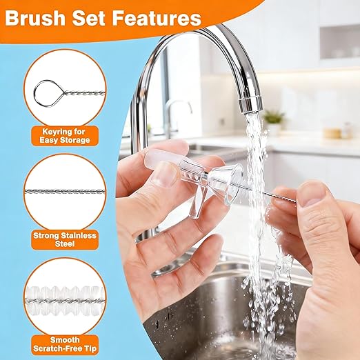 10Pcs Glass Funnels with Handle, 14mm Multipurpose Clear Glass Funnel Set Transparent Funnel for Kitchen & Lab Liquids, Oils, Powders, with 3 Cleaning Brushes