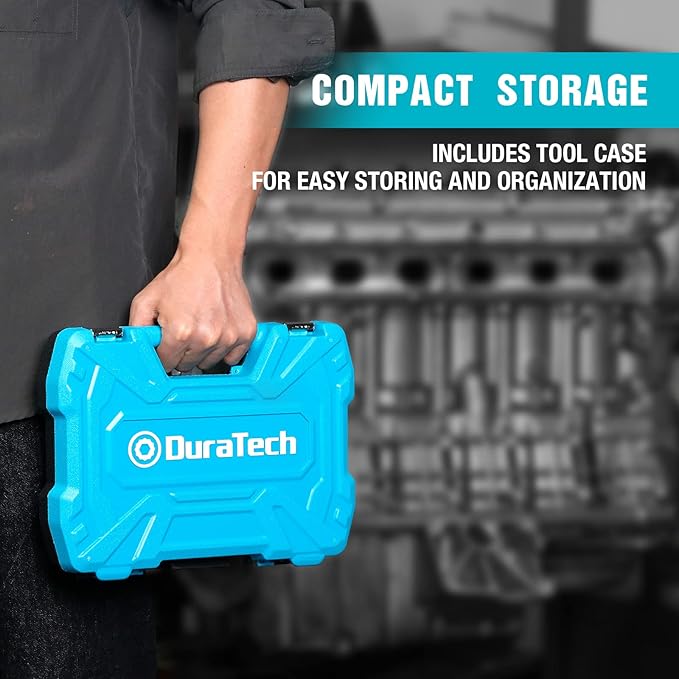 DURATECH 12-Piece Ratcheting Combination Wrench Set, 72-Tooth, Metric, 8-19mm, Cr-v Steel, Organized in Storage Case