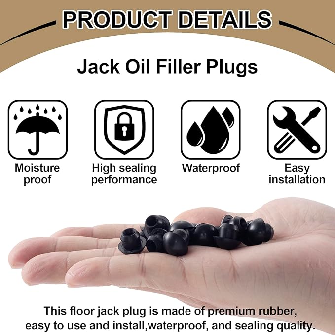 16pcs Hydraulic Jack Oil Filler Plug, Conical Floor Jack Plug, Universal Bottle Jack Accessories, Rubber Jack Filler Bung for Oil Reservoir Filler Hole