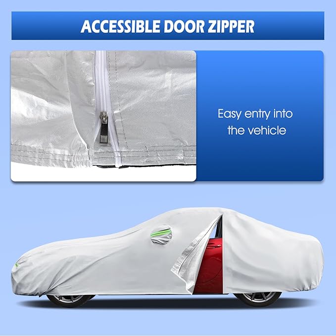 Car Cover Custom Fit for Mazda MX-5 Miata (1989-2026), Migaven Waterproof Full Exterior Cover Sun Rain Protection with Door Zipper and Cotton Lining