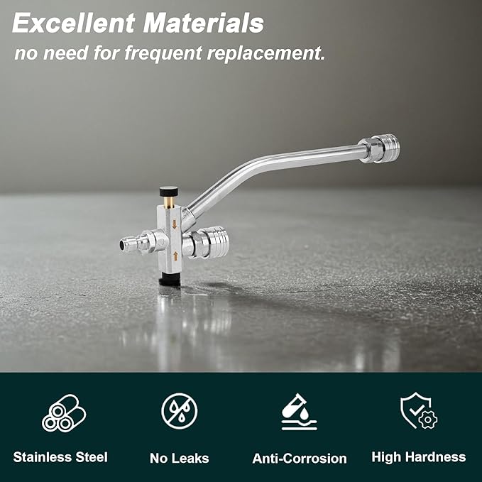 Dual Connector Lance Pressure Washer Foam Cannon, Power Washer Soap Attachment, Dual Lance Pressure Washer Wand with 5 Nozzles Tips, 1/4" Quick Connect