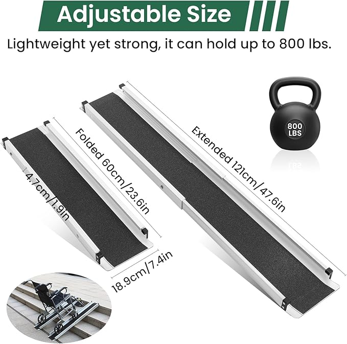 Wheelchair ramp 4FT, Lightweight, Retractable and Portable, can be Used for Wheelchair ramps, Comes with a Handbag
