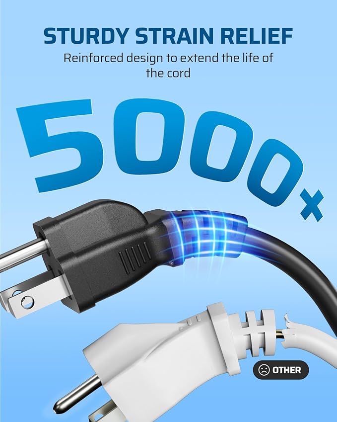 DEWENWILS 25Ft Outdoor Extension Cord Multiple Outlets, Evenly Spaced 3 Outlets Plugs with Safety Cover, 16/3 SJTW Weatherproof Wire for Outdoor String Lights and Holiday Decorations, ETL Liste