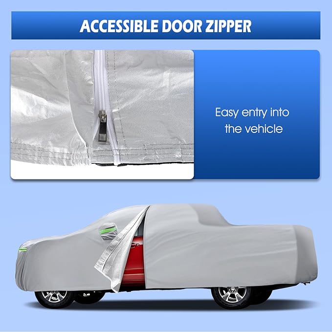 Car Cover Custom Fit for Chevrolet Colorado Short Bed, Migaven Waterproof Full Exterior Cover Sun Rain Protection with Door Zipper