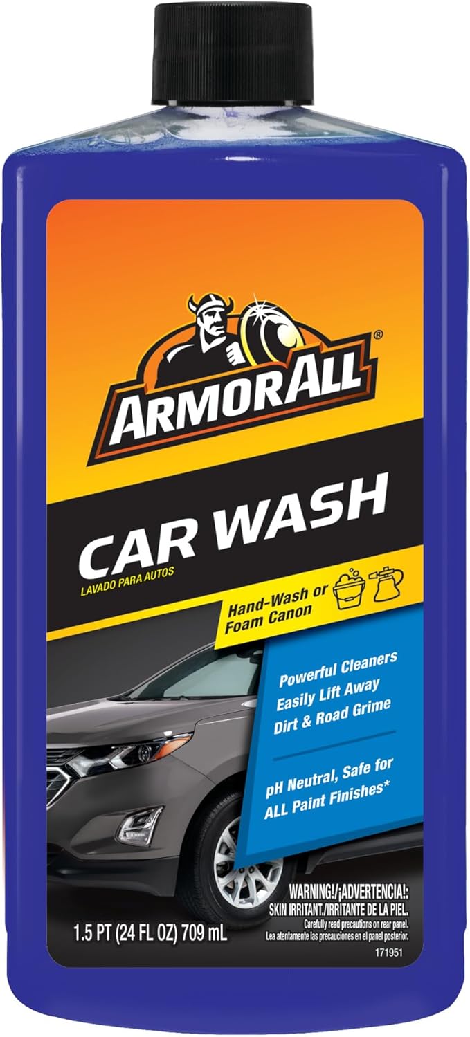 Armor All Car Wash, 24 fl oz Bottle, pH Neutral Car Wash Soap for Hand Wash or Foam Cannon