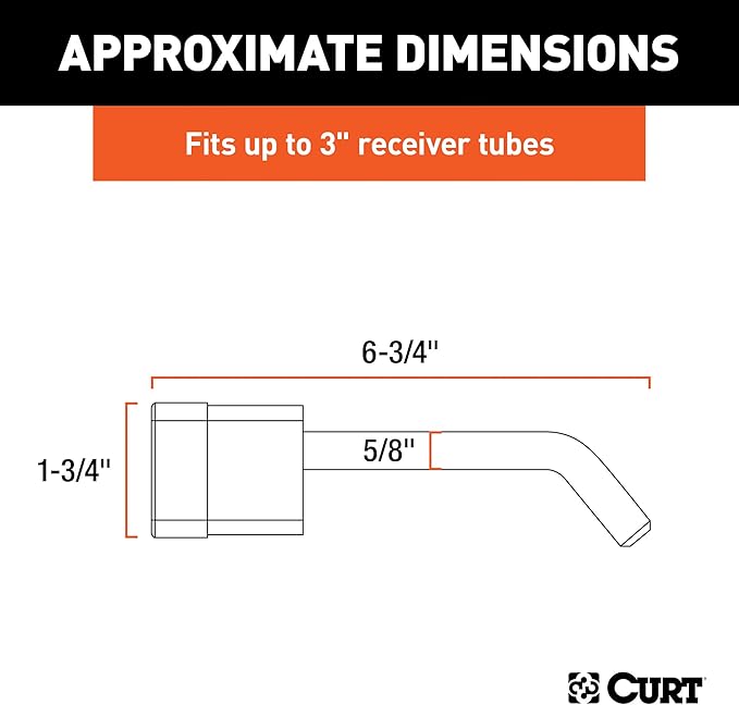 CURT 23021 Trailer Hitch Lock, 5/8-Inch Pin Diameter, Fits Most 3-Inch Receivers (Pack of 4)