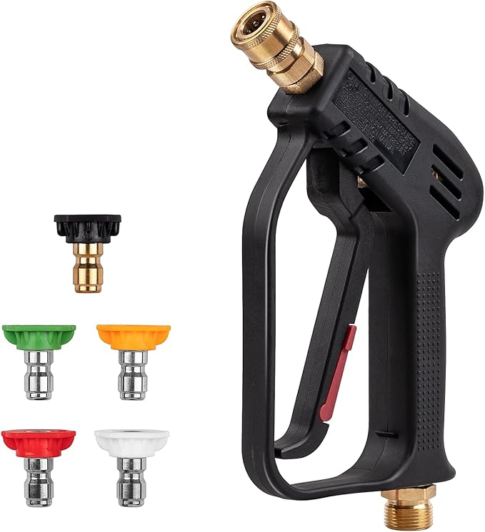 Pressure Washer Gun, Max 4000 PSI with 5 Colorful Nozzles, 1/4" Quick Connect Nozzles, Applicable to M22-14 Threaded Interface