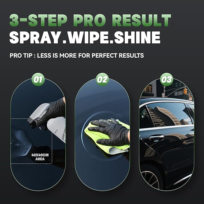 Instant Ceramic Coating Spray -Hydrophobic Nano Sealant, High Gloss Car Shine, Water-Based Safe Formula for Automotive Paint Protection