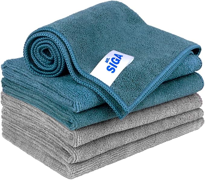 MR.SIGA Microfiber Cleaning Cloth, Pack of 6, Size: 13.8" x 15.7"