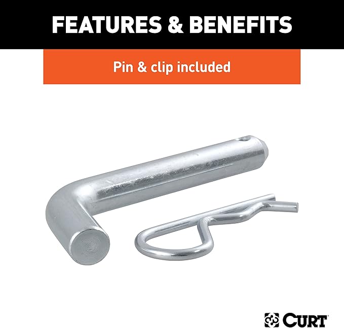 CURT 45134 Fusion Trailer Hitch Mount with 2-Inch Ball & Pin, Fits 2-In Receiver, 7,500 lbs, 2" Drop