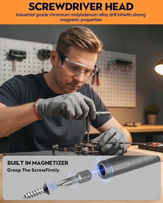 Saker 42-in-1 Magnetic Screwdriver Kit with Ratchet T Handle Multi-Bit Tool Set for Gifts Home, Computer, Bicycle, Furniture, and DIY Projects Dark Orange