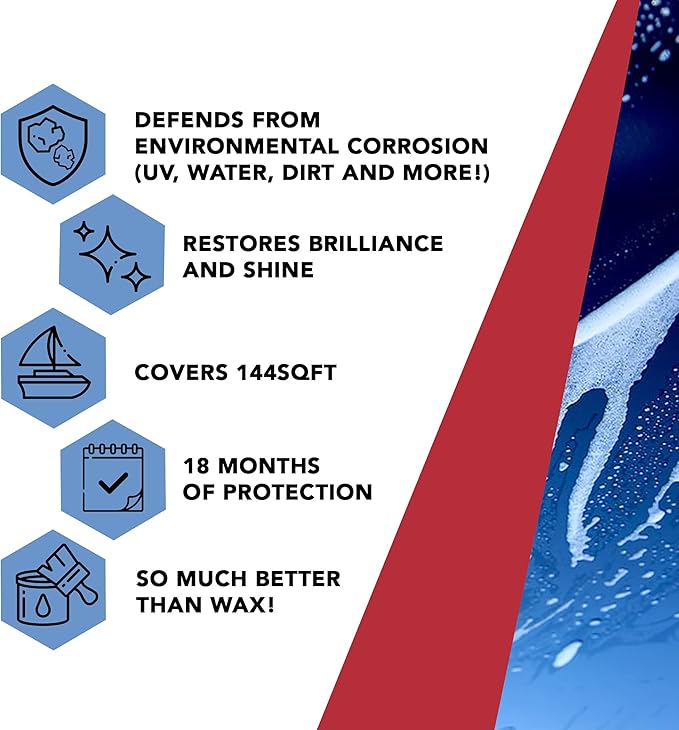 Glidecoat Marine Ceramic Coating (120ml)-Nano Ceramic Coating for Boats, Cars-Better Than Car Wax Polish and More Durable than Regular Ceramic Coating for Cars - Extremely Durable Coating (120mL)