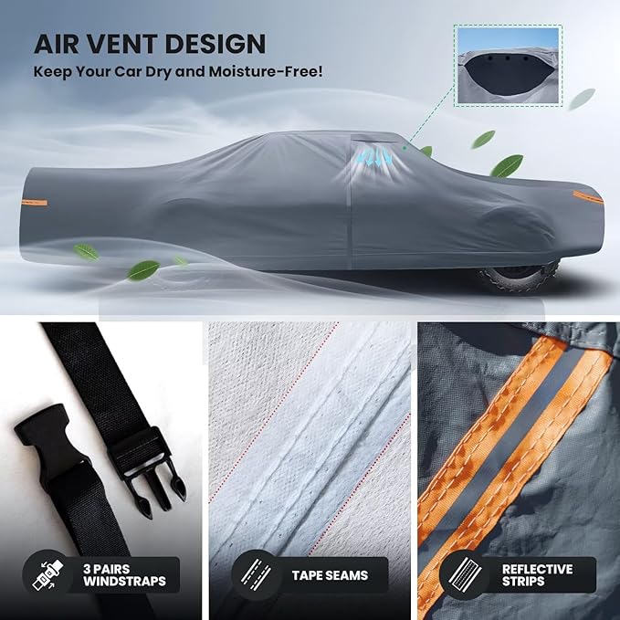 2026 Upgrade Car Cover Waterproof All Weather, Heavy Duty Outdoor Car Cover Universal Fit Sedan Coupe Chevrolet Caprice, Buick Roadmaster/Riviera, Ford Crown Victoria, Cadillac DTS etc.