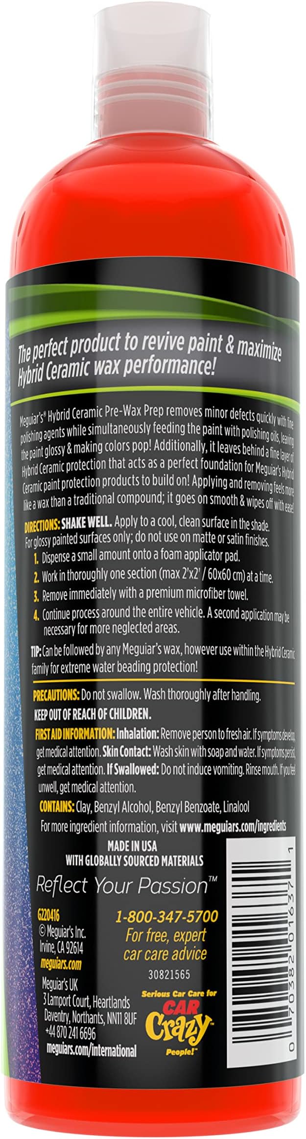 Meguiar's Hybrid Ceramic Pre-Wax Prep - 16 Oz Bottle