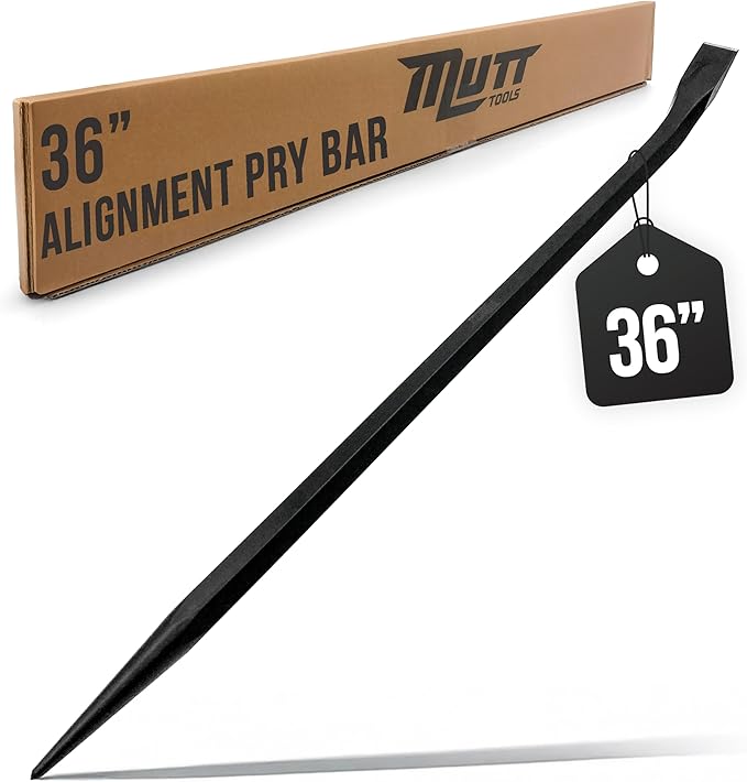 Mutt Tools 36 Inch Heavy Duty Alignment Pry Bar – Professional-Grade Sleever Bar – For Line-Up & Spud Work – Ideal for Ironworkers, Construction, & Industrial Use
