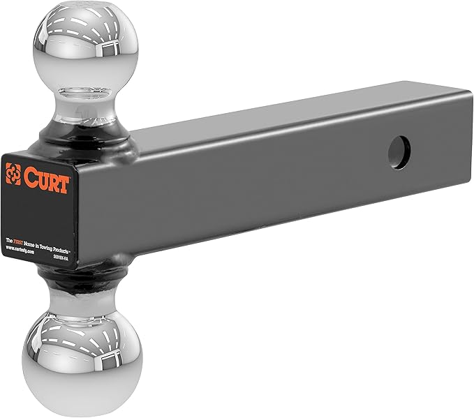 CURT 45002 Multi Ball Mount fits 2" or 2-5/16" Couplers | Mounts on Trailer Hitches with a 2" x 2" Receiver Tube Opening | Allows for Quick Changes Between Ball Sizes