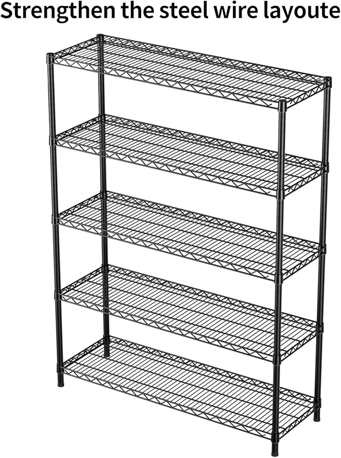 SINGAYE Shelf Closet Wire Shelving：Adjustable Metal Unit for Laundry Room Organization Bathroom Kitchen Home Garage Storage Pantry Rack Shelves