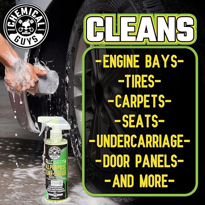 Chemical Guys All Clean+ Citrus All Purpose Cleaner (2 x 16 Fl Oz) – Interior & Exterior Multi-Surface Degreaser & Stain Remover