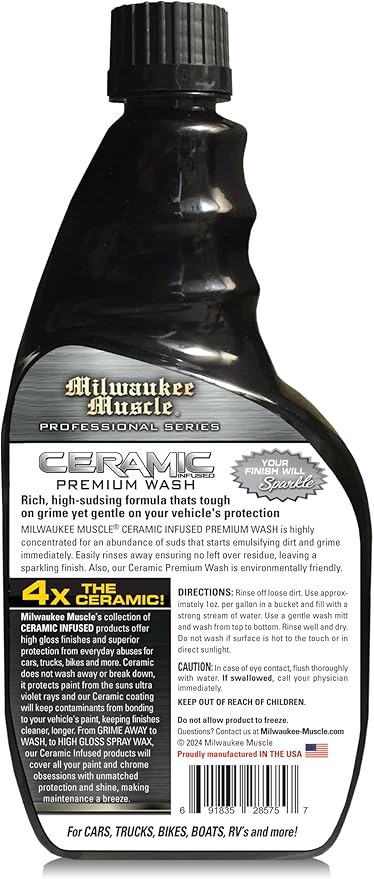 Car Wash - 22 Fl Oz - Professional Ceramic Car Wash Soap - Car Cleaner for Cars, Motorcycles Boats - Ceramic Coating for Cars