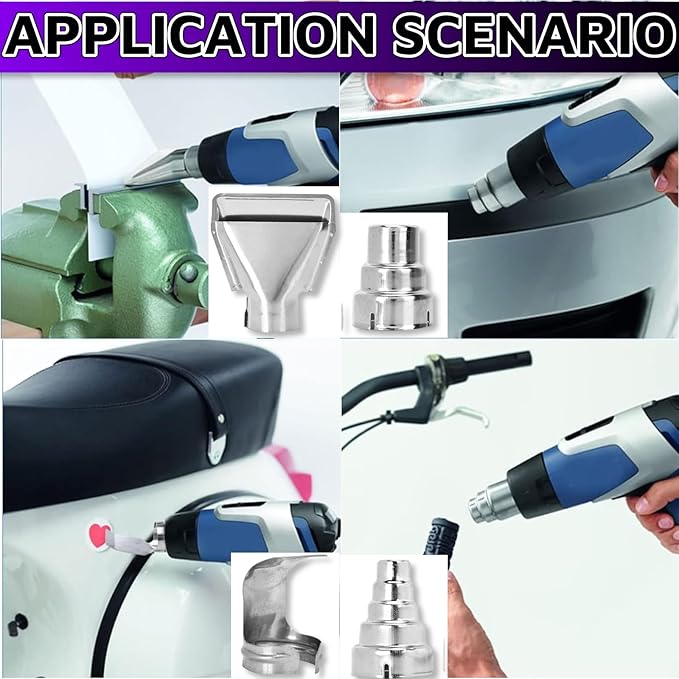 Heat Gun Nozzles Kit 4Pcs 35mm，Bottom Soldering Gun Kit Soldering Accessories Heat Gun Attachments Stainless Steel Reflector Heat Resisting，For Most Hot Air Gun Soldering Station Nozzle Tool