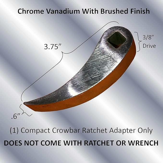 Keyfit Tools Crowbar Adapter Head (1) Ratcheting Indexing Ultra Compact Adjustable Pry Bar Wrecking Bar Fits In Your Tool Box Fits On 3/8 Drive Ratchet Or Open End Wrench