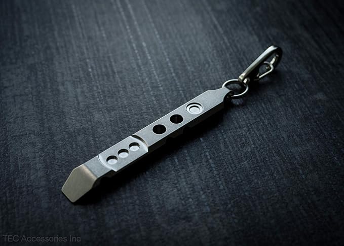 TEC Accessories Ti-Pry Mini Pry Bar Keychain - Pocket Pry Bar EDC Prybar Titanium Tool - Durable and Lightweight Mini Prybar Gear Bottle Opener Multi Tool for Men and Women (Keychain Edition)