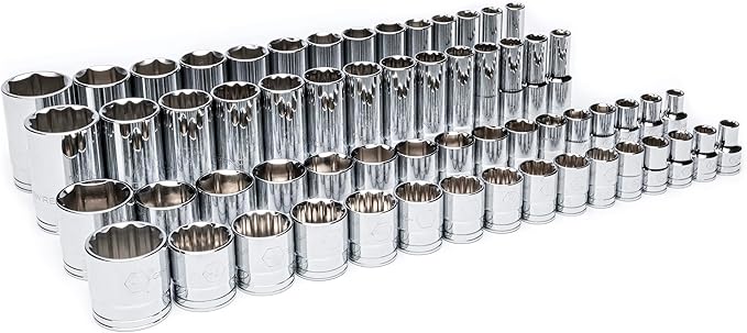 GEARWRENCH 60 Piece 1/2” Drive Master SAE Socket Set in Foam Storage Tray - GWMSSKT12SAE