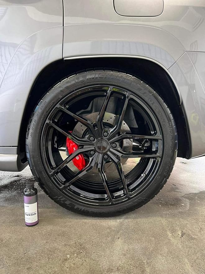 CARPRO DarkSide - Tire & Rubber Sealant, Hydrophobic & Self-Cleaning, Satin Black Shine, UV Protection, Revives Dull Faded Rubber, Ready to Use - Liter (34oz)