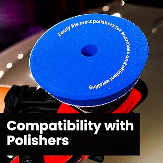 Maxshine 5” Universal High Pro Cutting Foam Pad – Compatible with DA & Rotary Polishers – Professional Detailing Pad for Swirl & Oxidation Removal – Washable & Reusable – Hook & Loop Backing