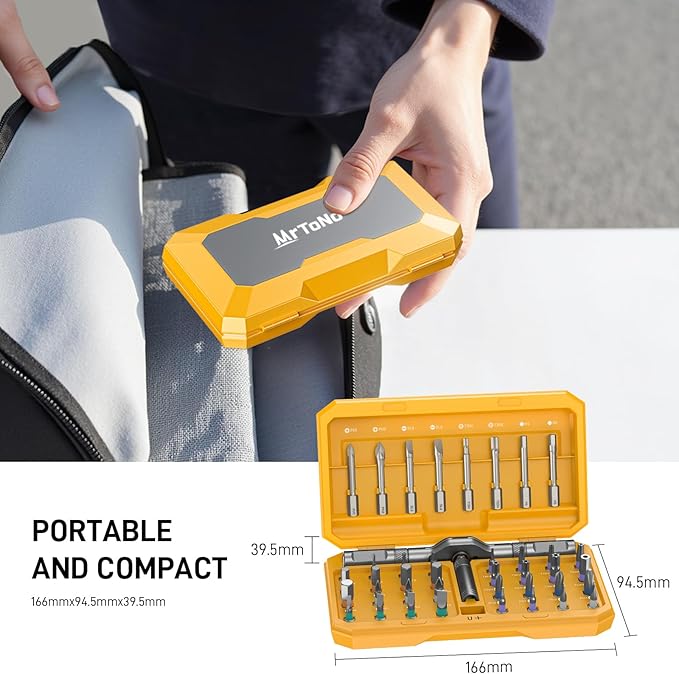 All in One 42 in 1 Magnetic Screwdriver Set Compact Precision Repair Kit for Games Console, Tablet, Ring Doorbell, Glasses, DIY Electronics Yellow